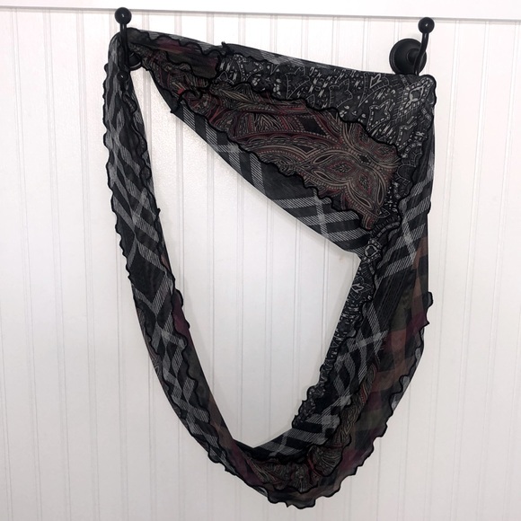 ARTSY❤️panelSKIRT w/Scarf Multi Print Soft Stretchy Waistband 30”x21” Easycare - Picture 8 of 8